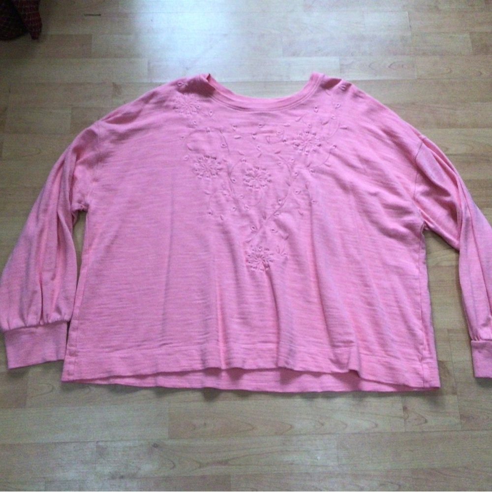 Women’s Coral Lightweight Sweatshirt Top sz 4X